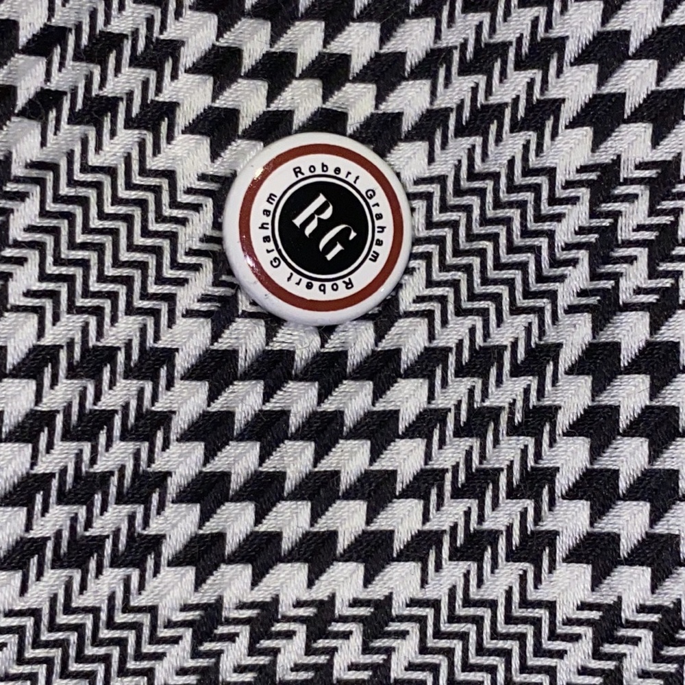 Robert Graham, 39/15.5, 100 % cotton, cufflink cuff, long sleeve, houndstooth - Picture 7 of 9